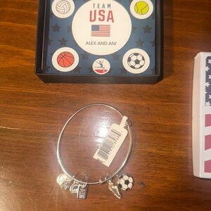 Alex and Ani Silver Team USA Charm Bracelet